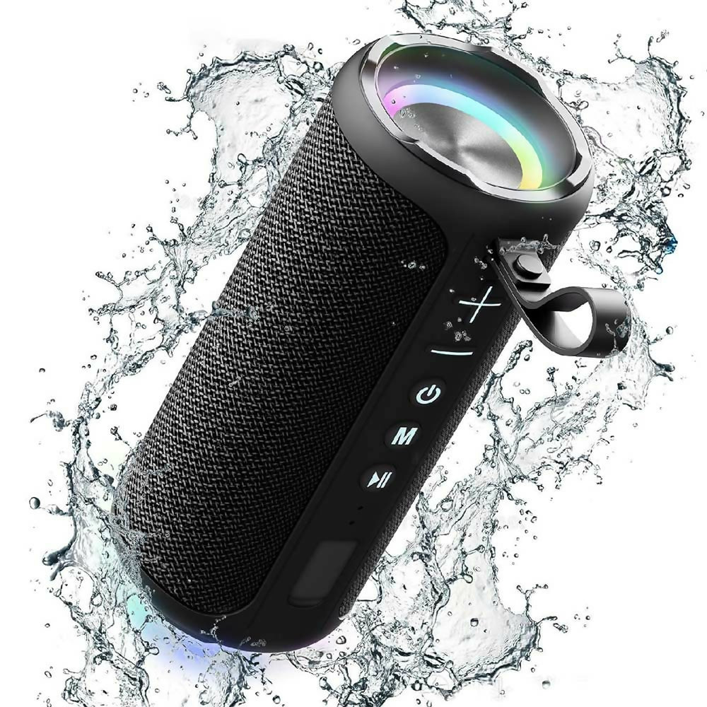 Mocny głośnik Bluetooth z dźwiękiem HD / Podświetlenie LED / Wodoodporność IPX6 / Bluetooth 5.1 z funkcją multiparowania / Podwójne głośniki 20 W z subwooferem
